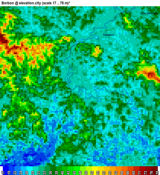 Borbon elevation map