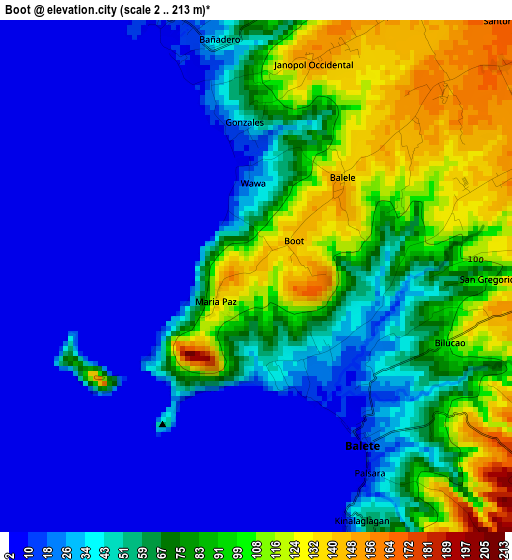 Boot elevation map