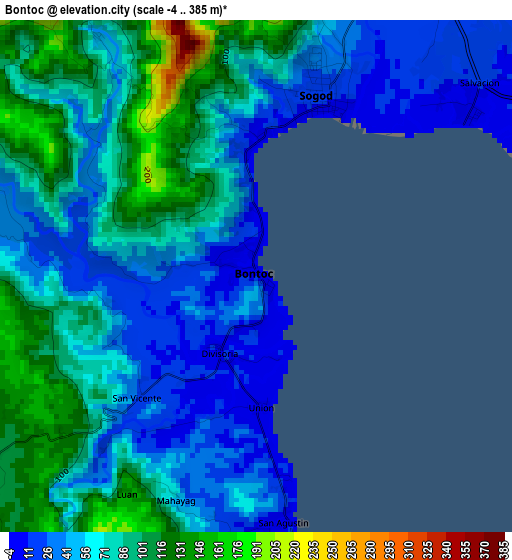 Bontoc elevation map