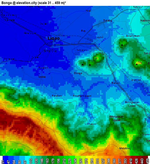 Bonga elevation map