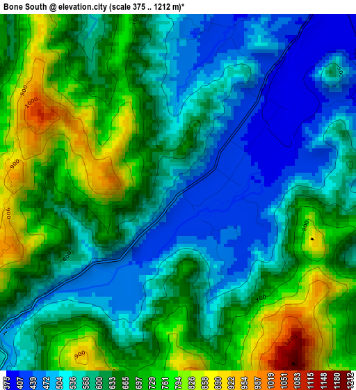 Bone South elevation map