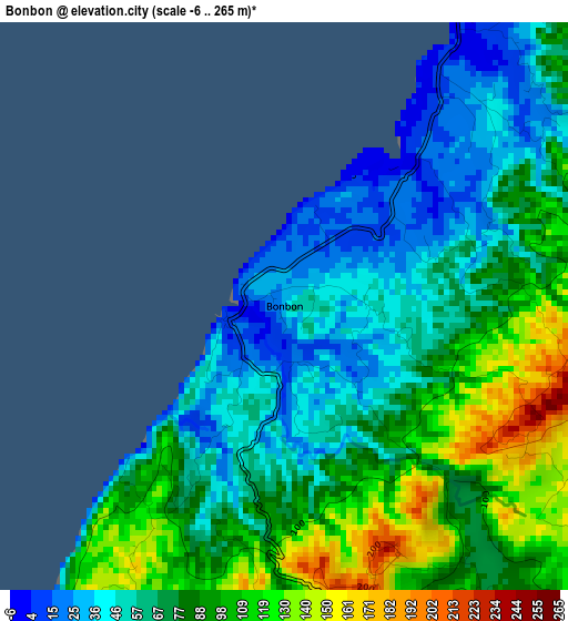 Bonbon elevation map