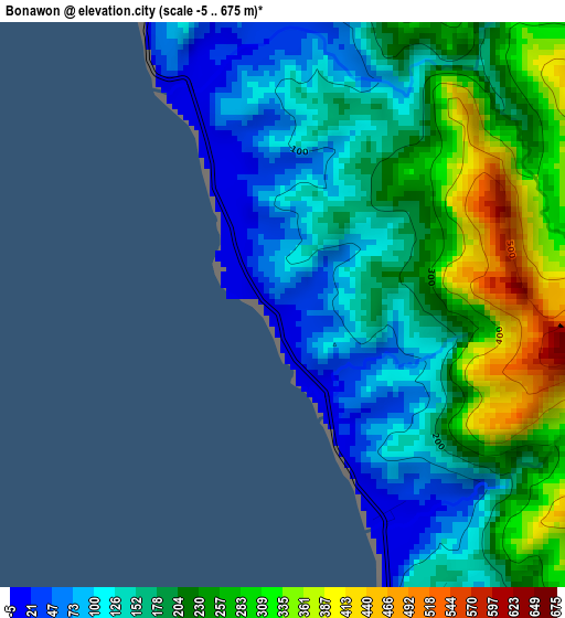 Bonawon elevation map