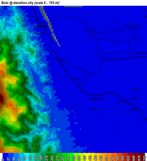 Bolo elevation map