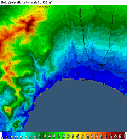 Bolo elevation map