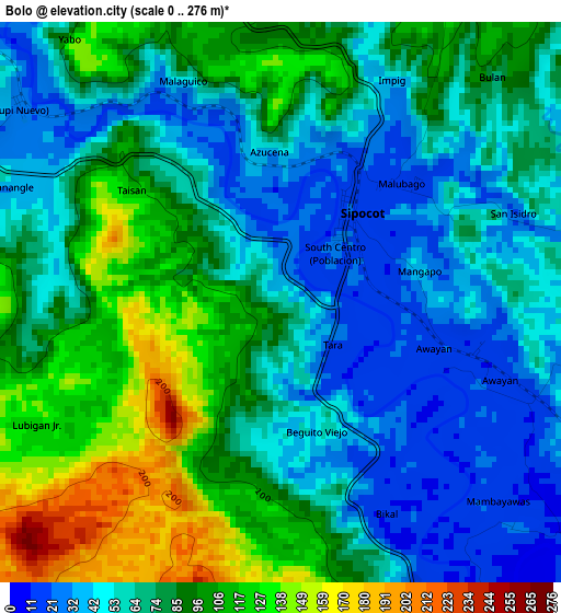 Bolo elevation map