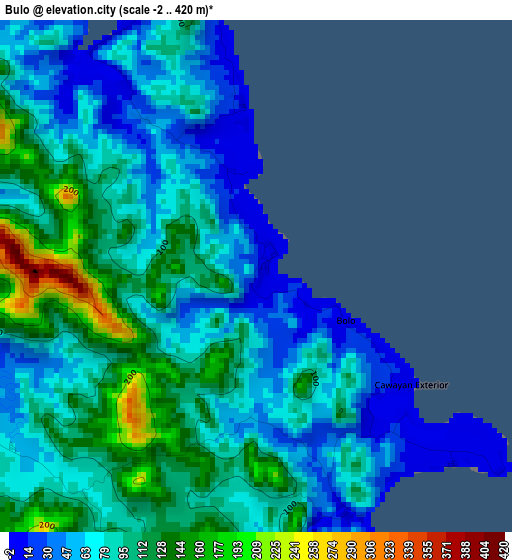 Bulo elevation map