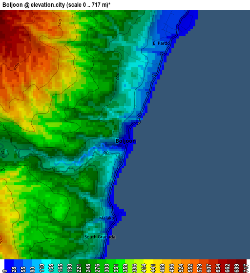 Boljoon elevation map