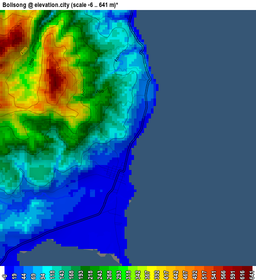 Bolisong elevation map