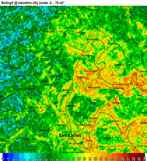 Bolingit elevation map