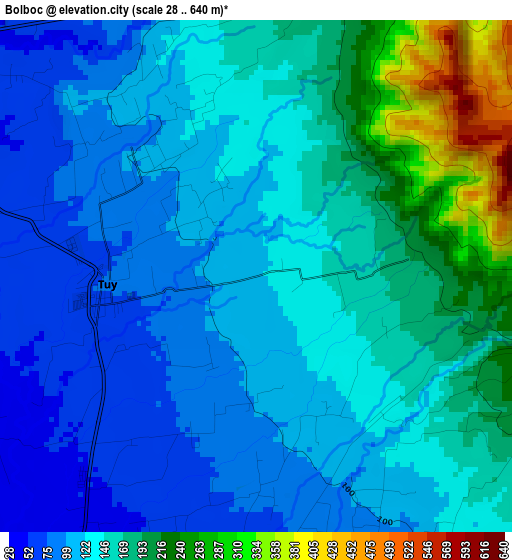 Bolboc elevation map