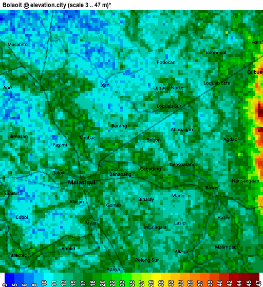 Bolaoit elevation map