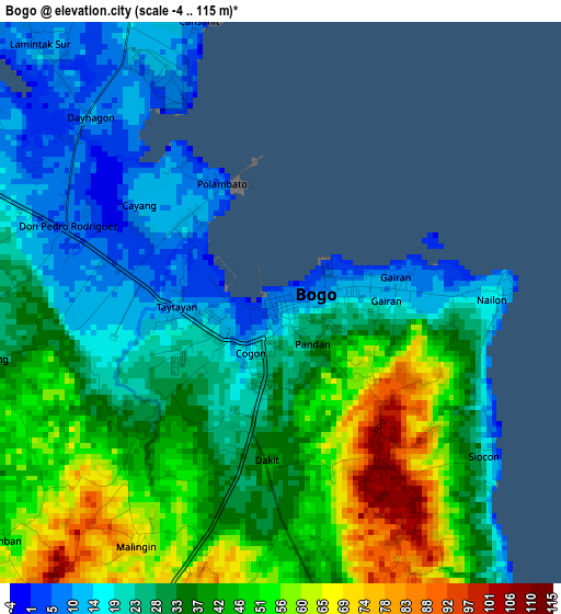 Bogo elevation map