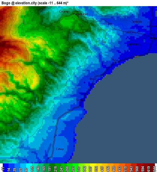 Bogo elevation map