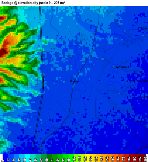 Bodega elevation map