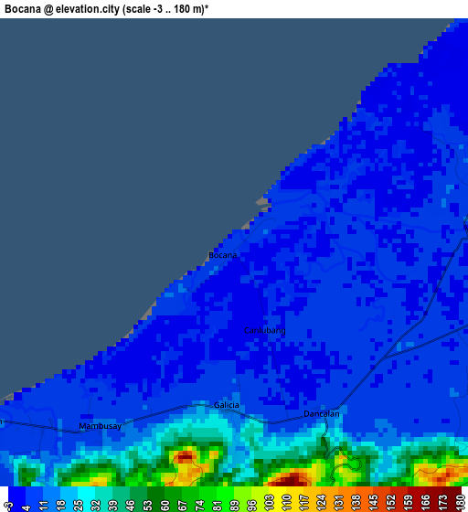 Bocana elevation map