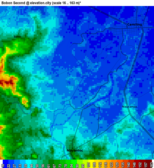 Bobon Second elevation map