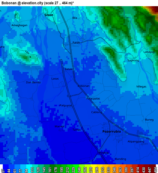 Bobonan elevation map