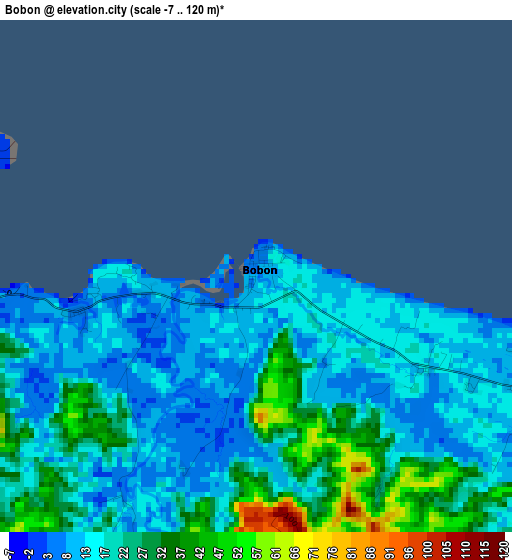 Bobon elevation map