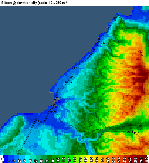 Bitoon elevation map