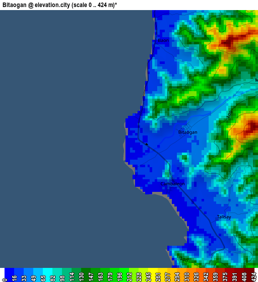 Bitaogan elevation map