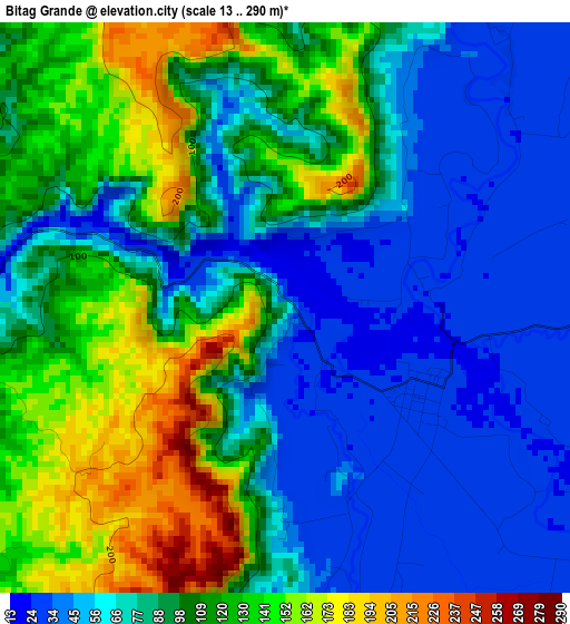 Bitag Grande elevation map