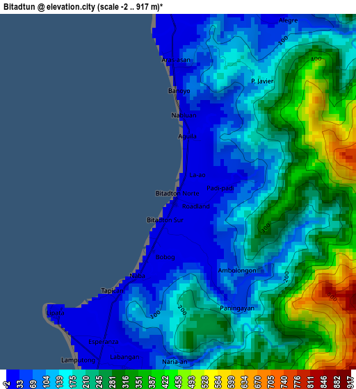 Bitadtun elevation map