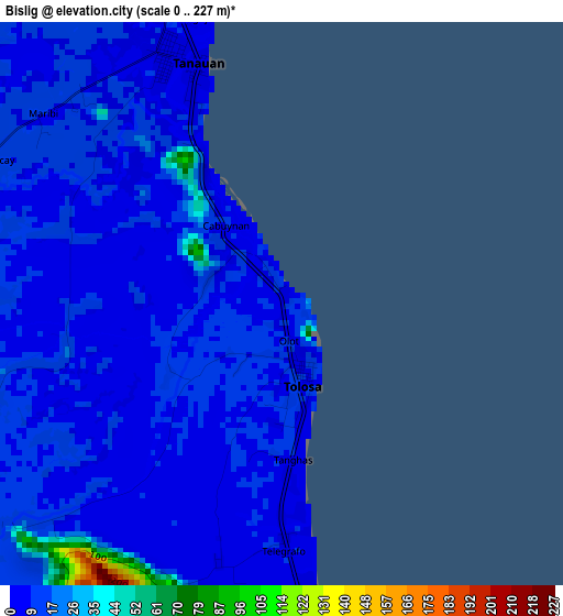 Bislig elevation map