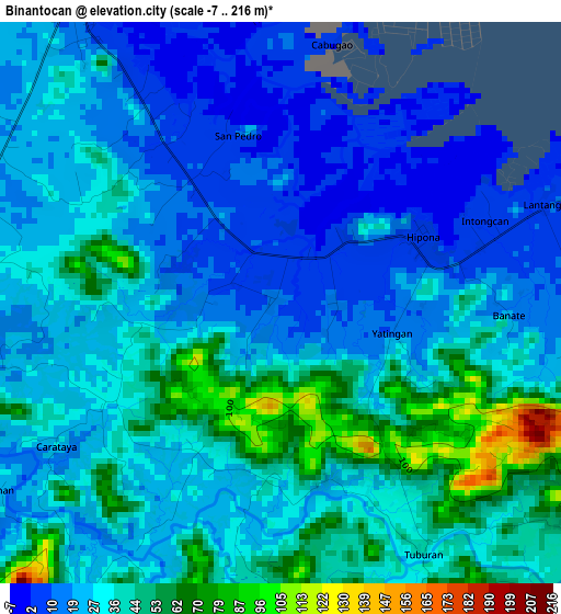Binantocan elevation map