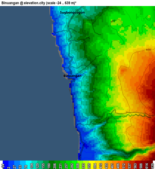 Binuangan elevation map