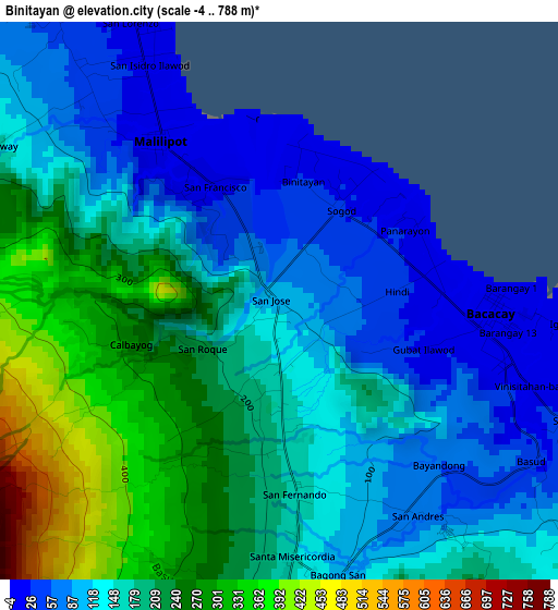 Binitayan elevation map