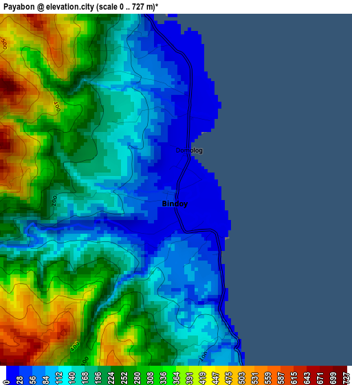 Payabon elevation map