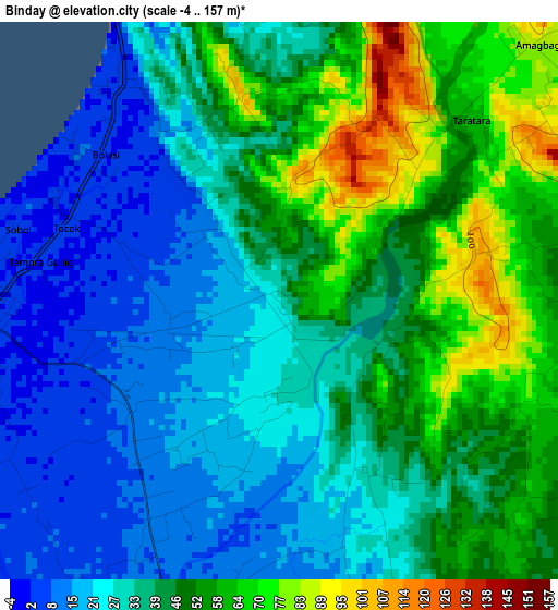 Binday elevation map