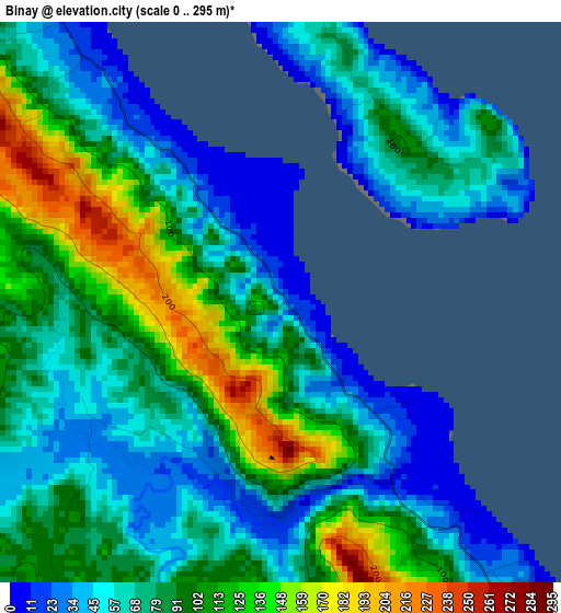 Binay elevation map