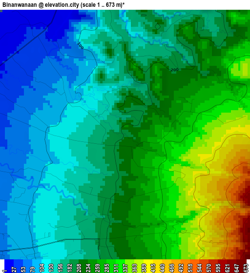 Binanwanaan elevation map