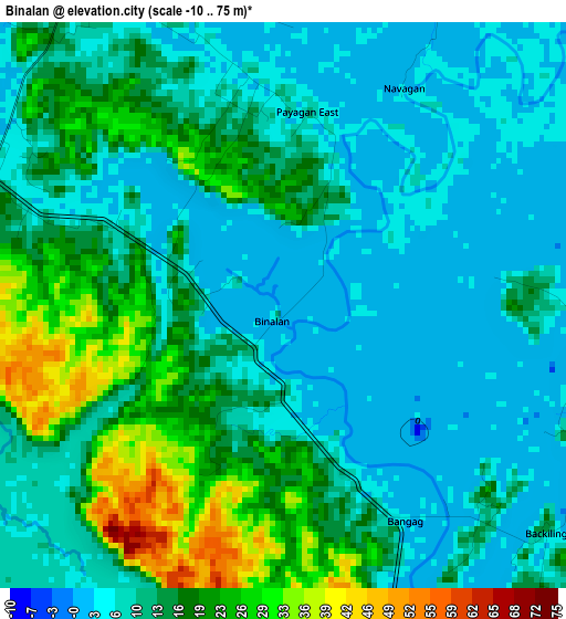 Binalan elevation map