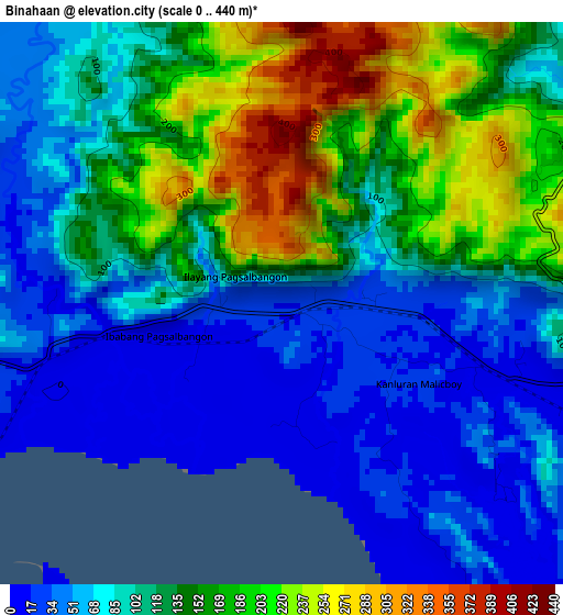 Binahaan elevation map