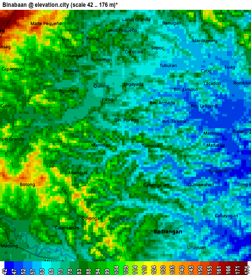 Binabaan elevation map