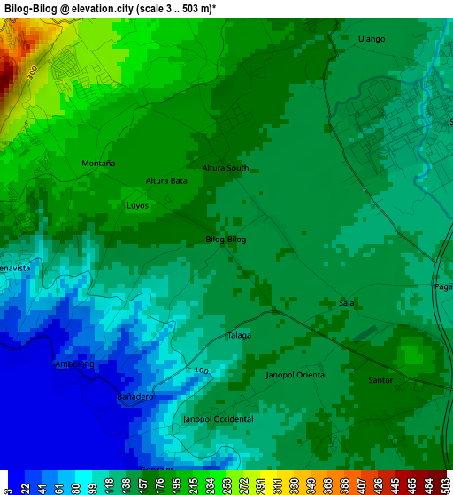 Bilog-Bilog elevation map
