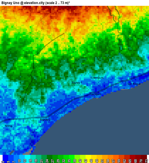 Bignay Uno elevation map