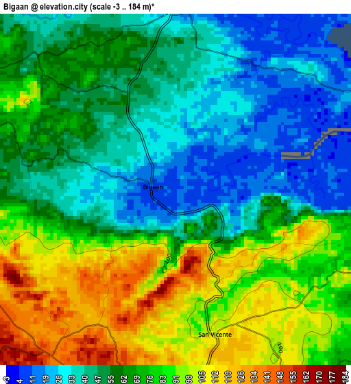 Bigaan elevation map