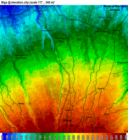 Biga elevation map