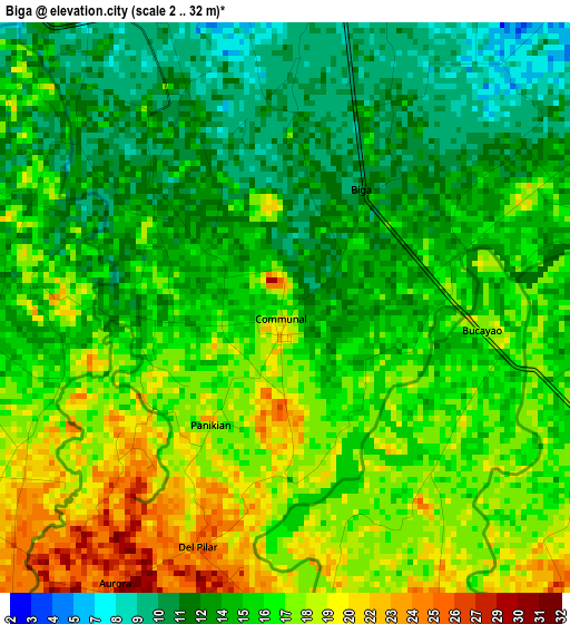 Biga elevation map