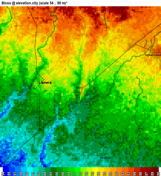 Bicos elevation map