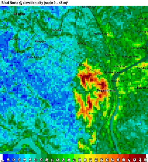 Bical Norte elevation map