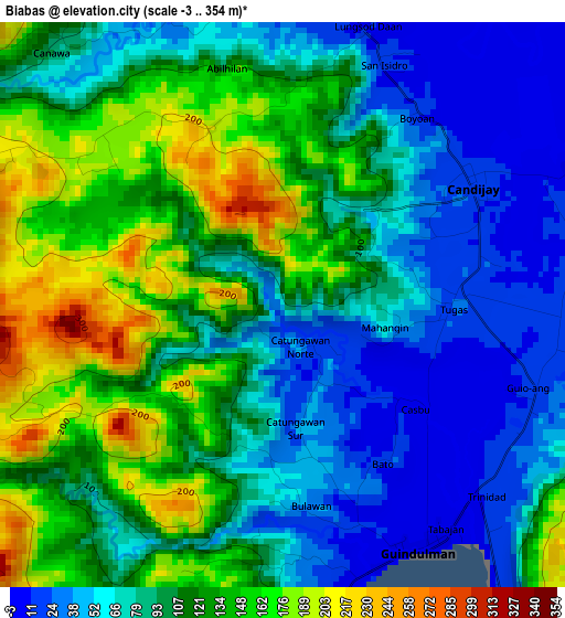 Biabas elevation map