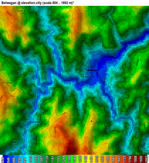 Betwagan elevation map