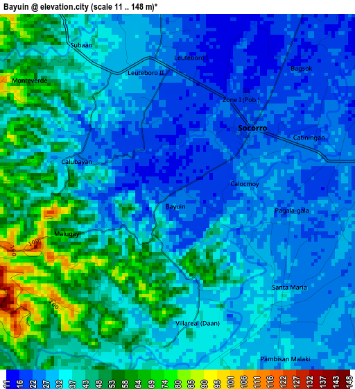 Bayuin elevation map