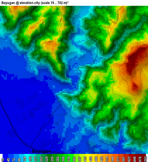 Bayugan elevation map