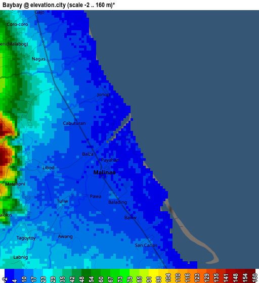 Baybay elevation map